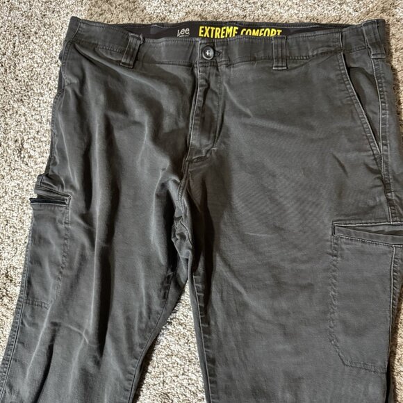 Lee Extreme Pants Men's 40x29 Gray Comfort Relaxed Fit Slash Pocket - Picture 3 of 11